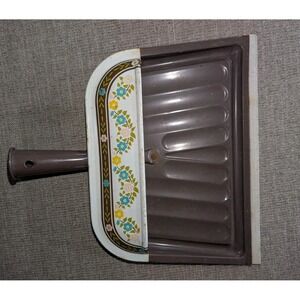 Vintage Metal Floral Ivy Design Brown Dust Pan Ballonoff Cleveland USA